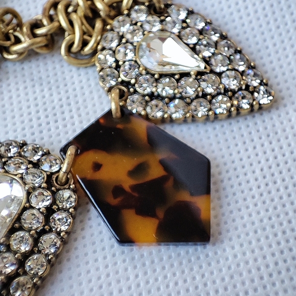 J. Crew Signed Lucite Faux Encrusted Teardrop Dramatic Statement Necklace EUC - Picture 8 of 14